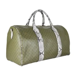 Oliven Grüne Handtasche aus gehämmertem Kalbsleder