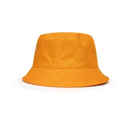 Orange Jacquard Cloche Hut