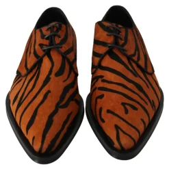 Orange Tiger Muster Formale Brogue Schuhe