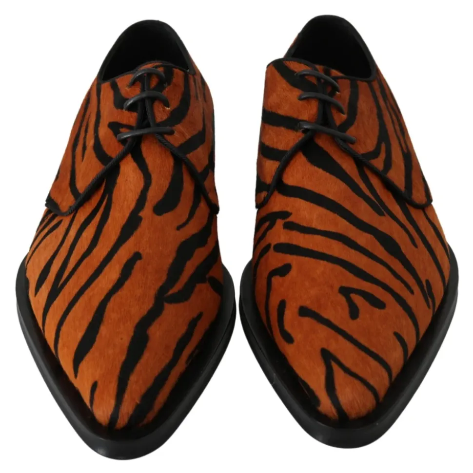 Orange Tiger Muster Formale Brogue Schuhe