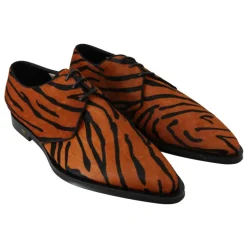 Orange Tiger Muster Formale Brogue Schuhe