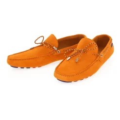 Orange Wildleder Klassische Mokassins Schuhe