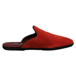 Orange Wildleder Slides Flache Schuhe