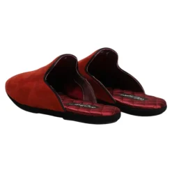 Orange Wildleder Slides Flache Schuhe