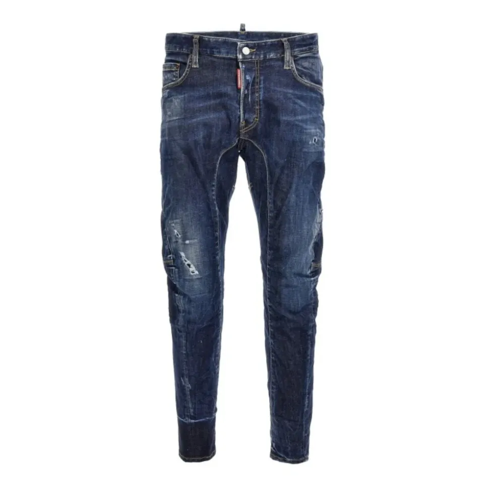 Ordentliche Biker Jeans mit Used-Effekt