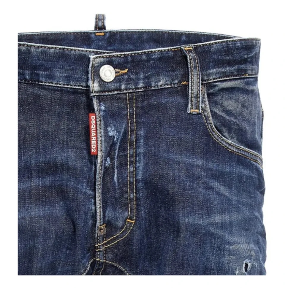 Ordentliche Biker Jeans mit Used-Effekt