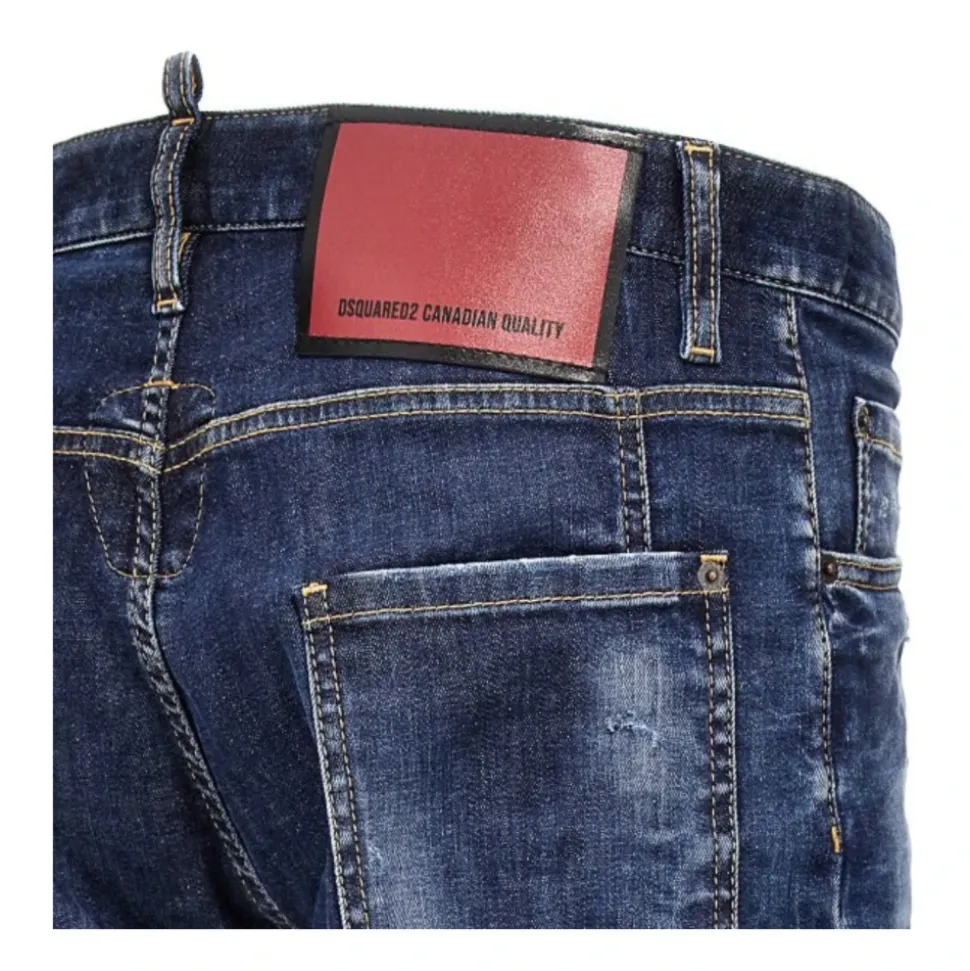 Ordentliche Biker Jeans mit Used-Effekt