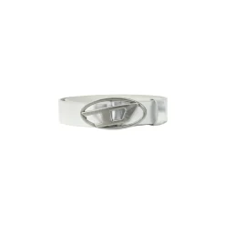 Oval D Schnalle Silber Gürtel