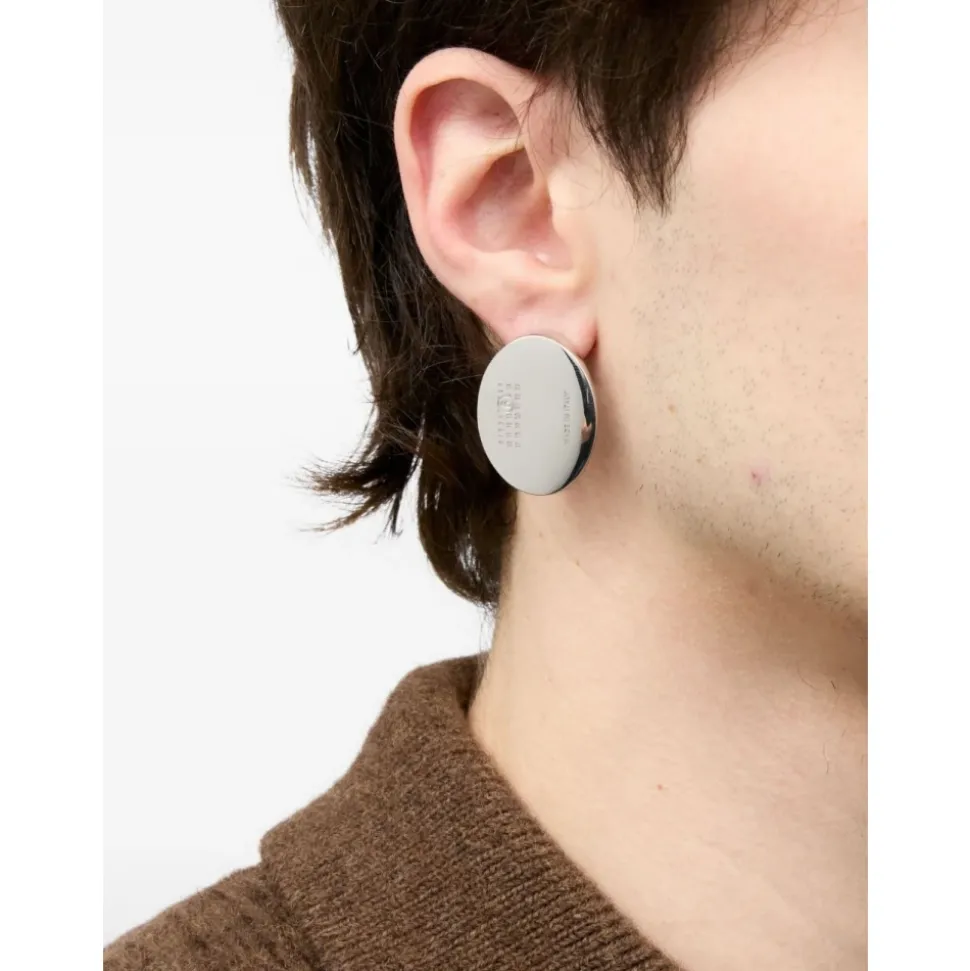 Oval Numbers Motif Earring