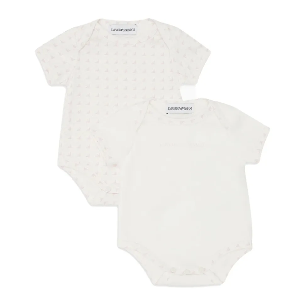 Pack mit zwei Jersey-Bodys mit Op-Art-Adlern und Logo