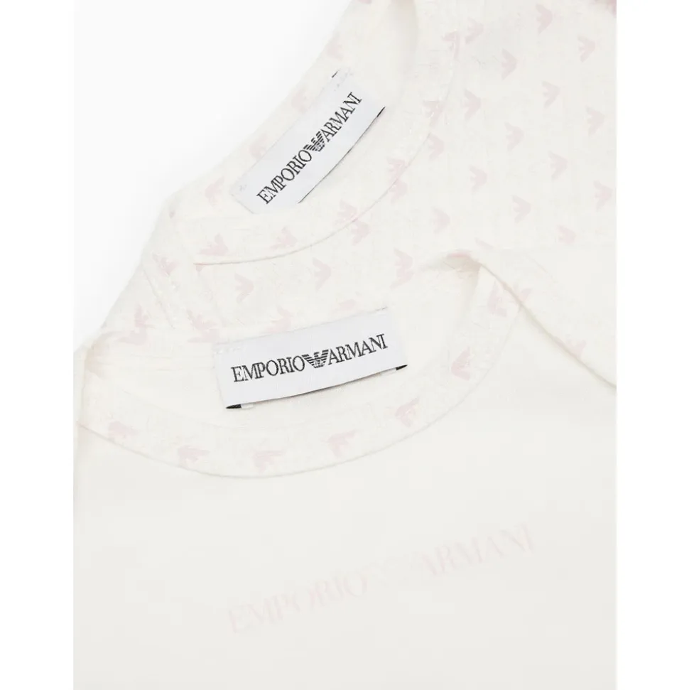 Pack mit zwei Jersey-Bodys mit Op-Art-Adlern und Logo