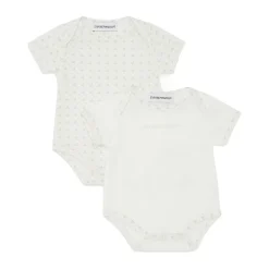 Packung mit zwei Jersey-Bodys mit Op-Art-Adlern und Logo