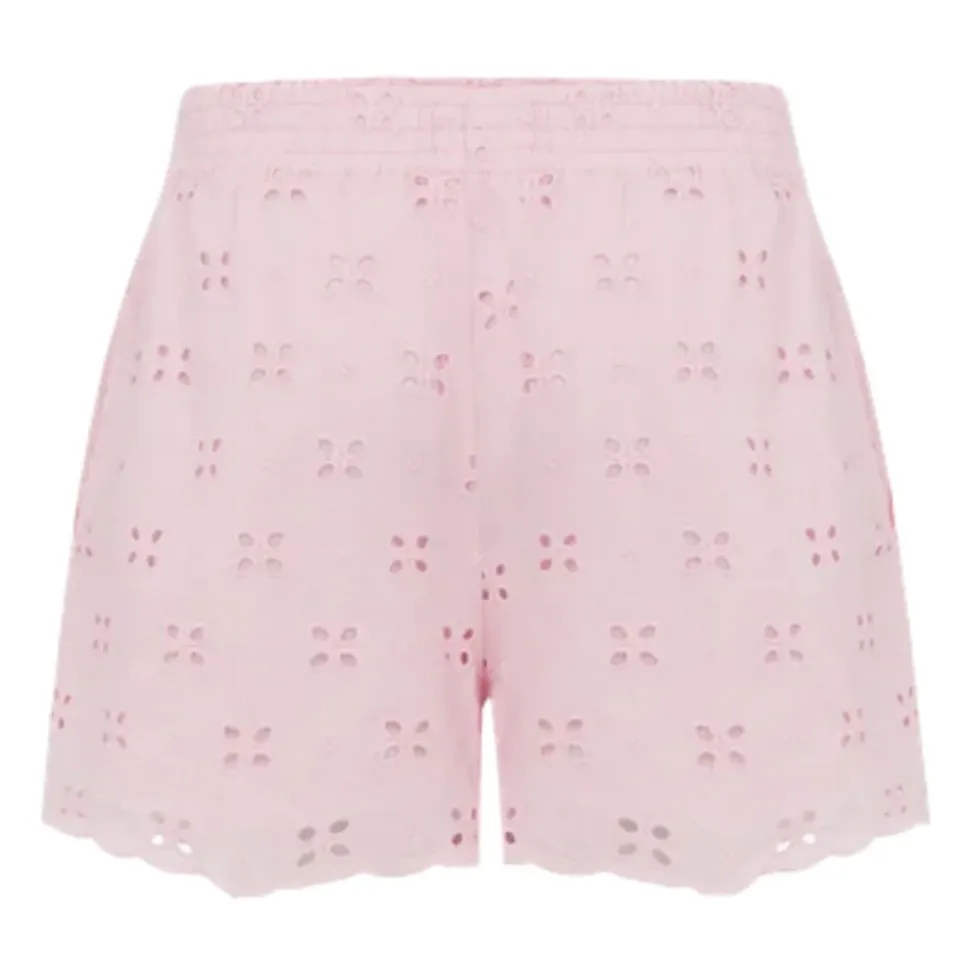 Perforierte Blumenmuster-Shorts