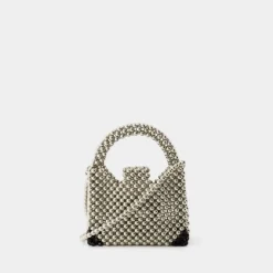 Perlen Schultertasche - Silber