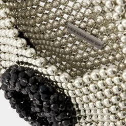Perlen Schultertasche - Silber