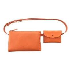 Petra, orangefarbene Gürteltasche aus Leder