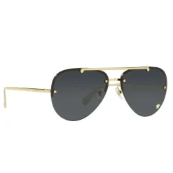 Pilotenstil Sonnenbrille mit goldener Brücke