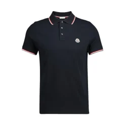 Piquet-Poloshirt mit dreifarbigem Besatz