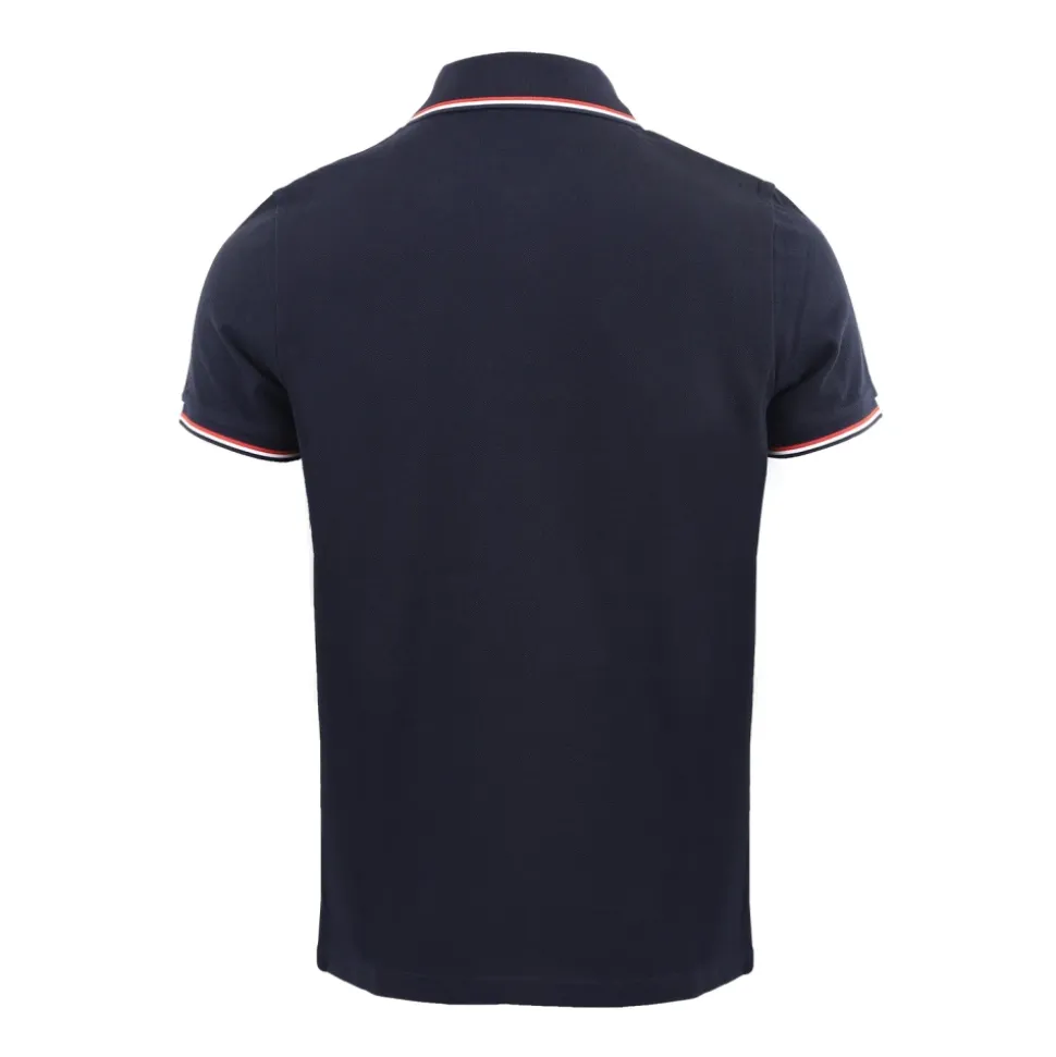 Piquet-Poloshirt mit dreifarbigem Besatz