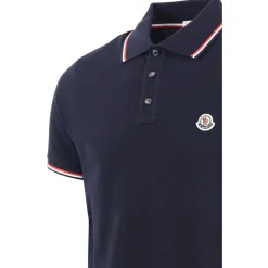 Piquet-Poloshirt mit dreifarbigem Besatz