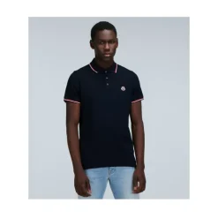 Piquet-Poloshirt mit dreifarbigem Besatz