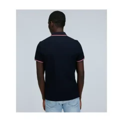 Piquet-Poloshirt mit dreifarbigem Besatz