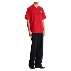 Piqué-Poloshirt aus Baumwolle mit Racing-Stickerei