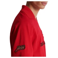 Piqué-Poloshirt aus Baumwolle mit Racing-Stickerei