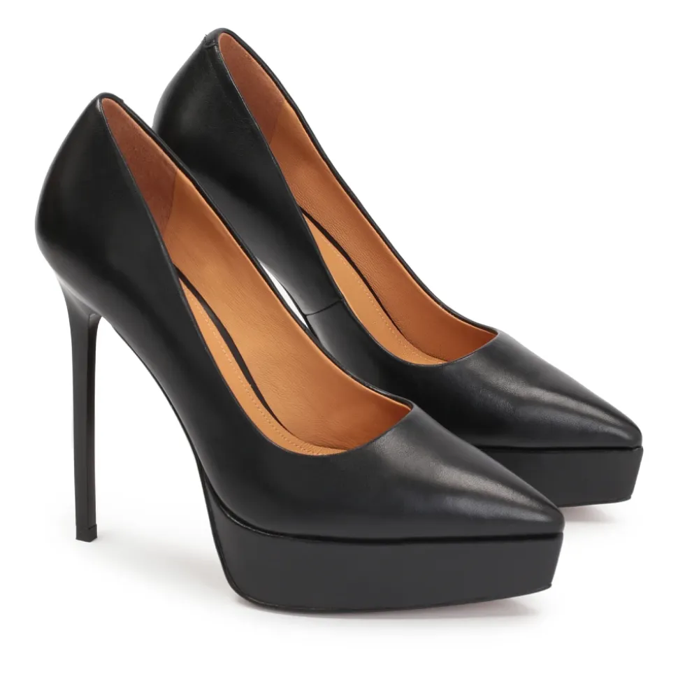 Plateau-Pumps mit spitzer Zehenpartie