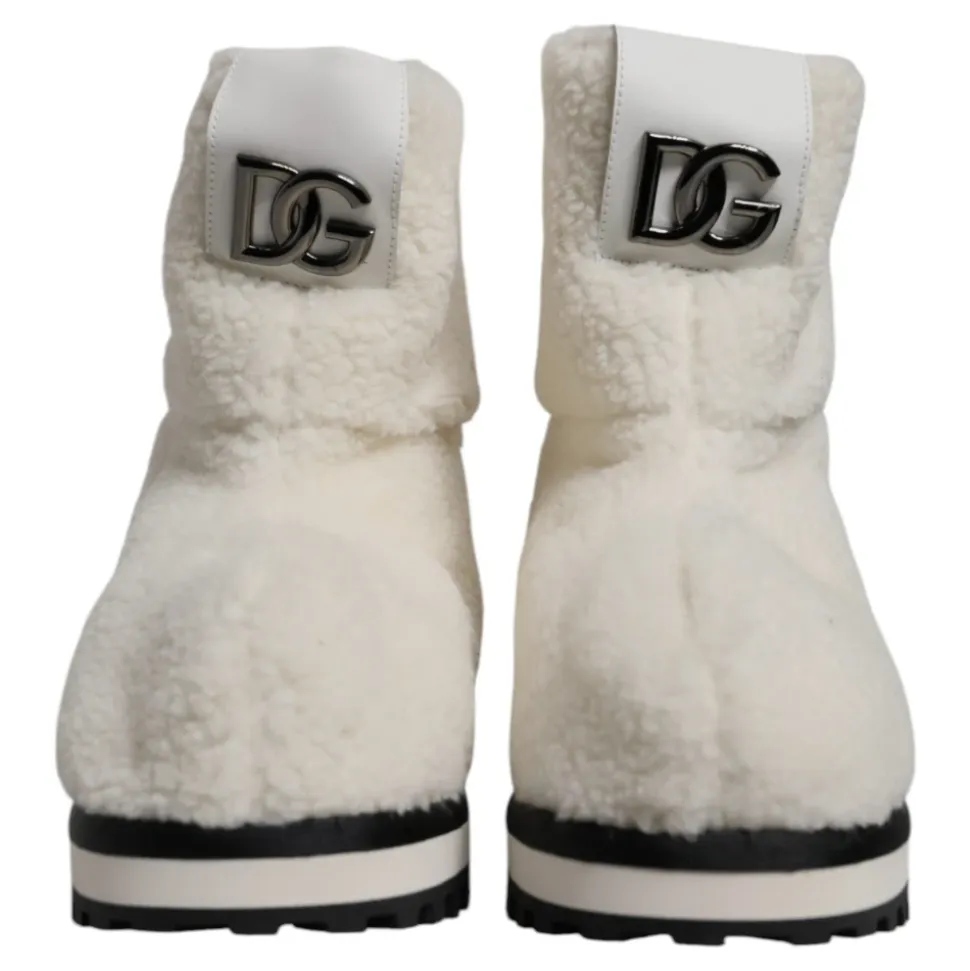 Plüsch Logo Gepolsterte Mid-Calf Stiefel