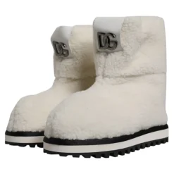Plüsch Logo Gepolsterte Mid-Calf Stiefel