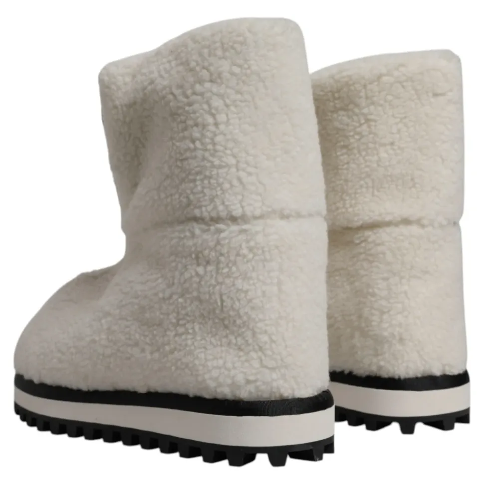 Plüsch Logo Gepolsterte Mid-Calf Stiefel