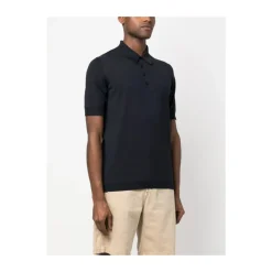Polo Pullover aus Mitternachtsblauer Merinowolle