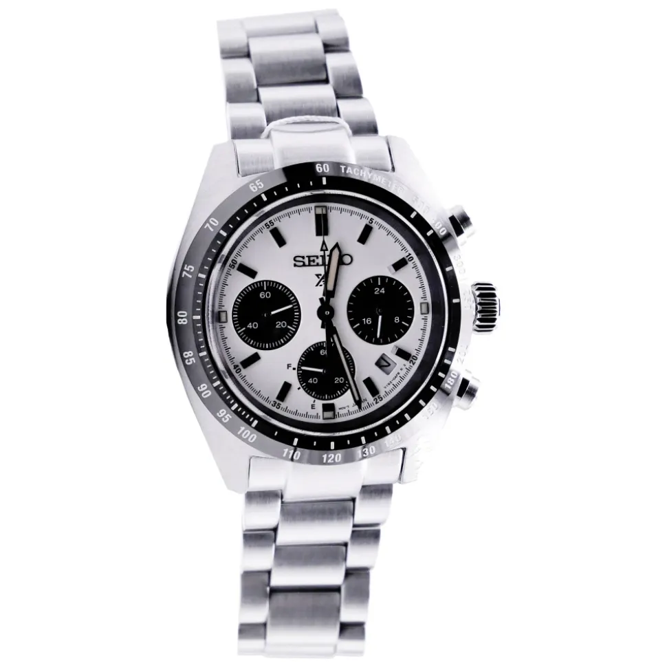 Prospex Quarz Silbernes Zifferblatt Edelstahl Uhr