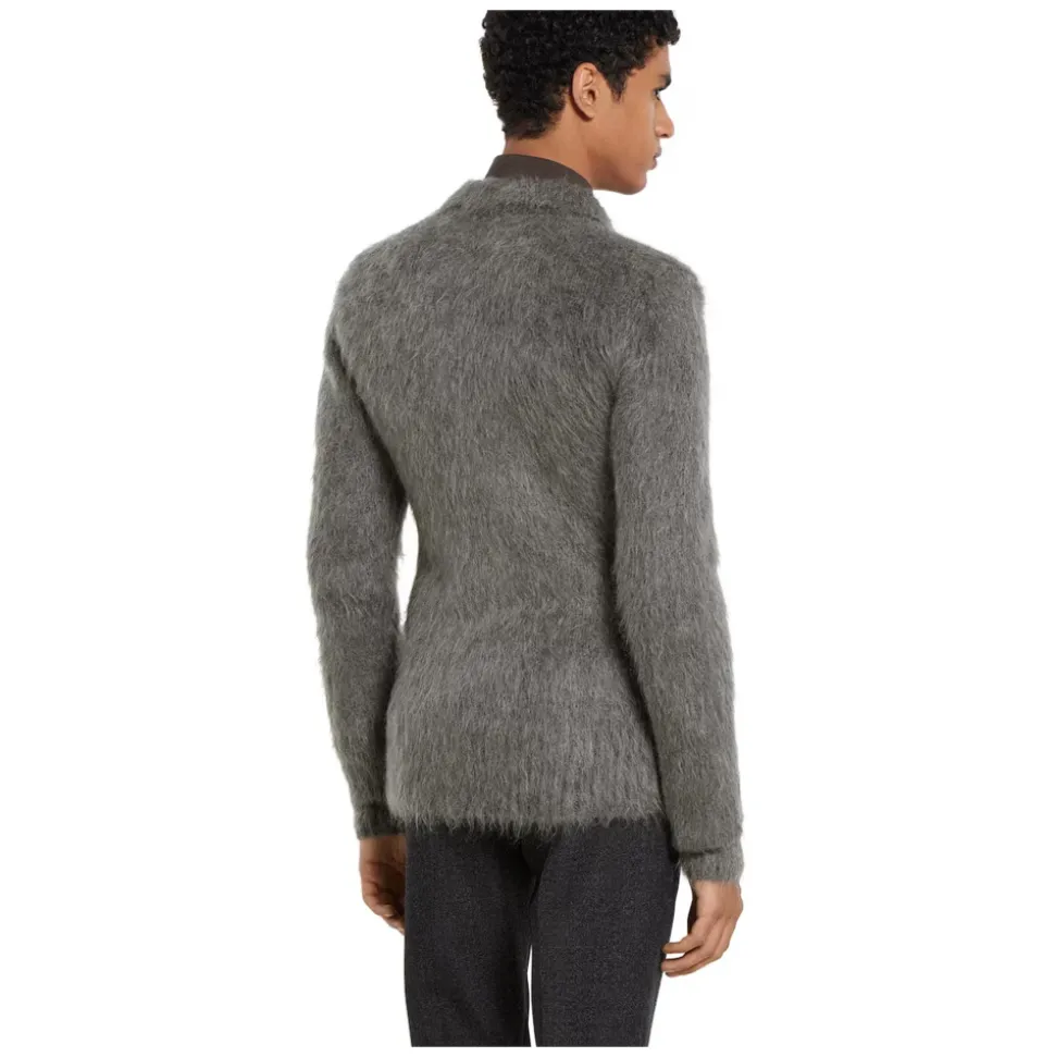 Pullover aus gebürsteter Mohairwolle
