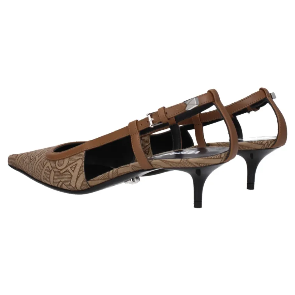 Pumps mit Stoff-Absatz