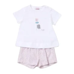 Pyjama-Set mit Vogelapplikation für Mädchen