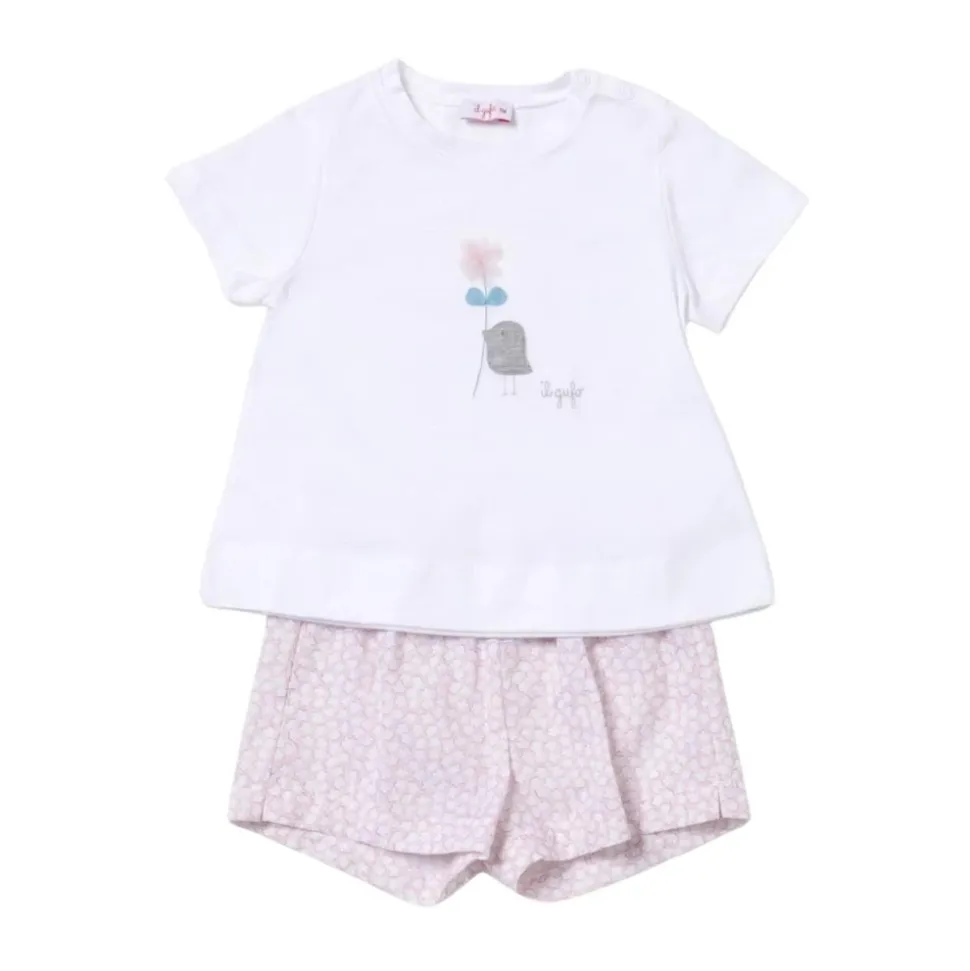 Pyjama-Set mit Vogelapplikation für Mädchen