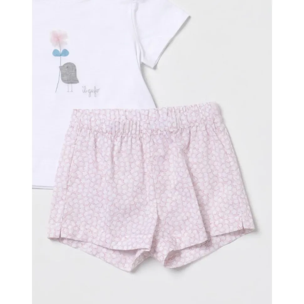 Pyjama-Set mit Vogelapplikation für Mädchen