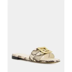 Pythonleder Flache Sandalen