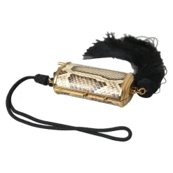 Pythonleder Mini Spiegel Quasten Tasche