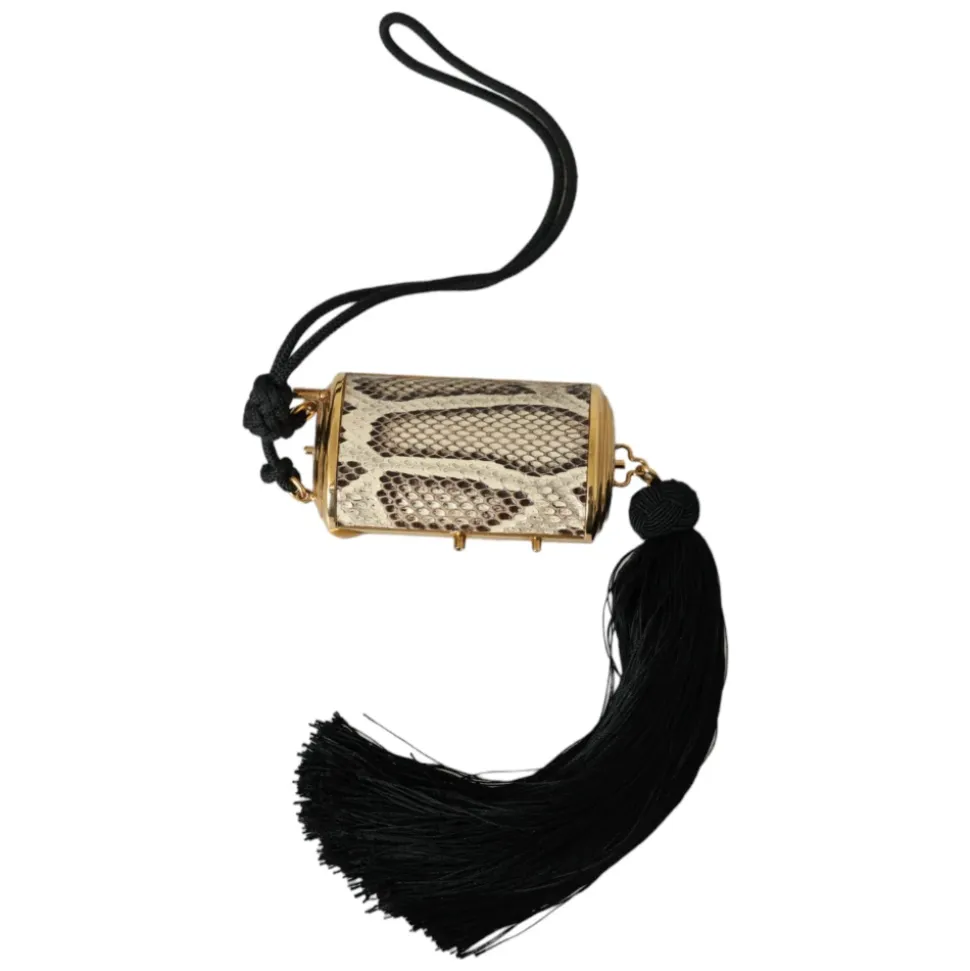 Pythonleder Mini Spiegel Quasten Tasche