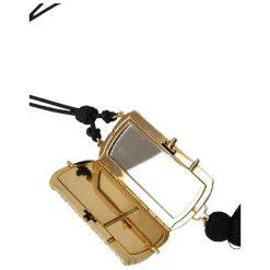 Pythonleder Mini Spiegel Quasten Tasche