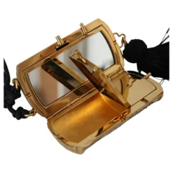 Pythonleder Mini Spiegel Quasten Tasche