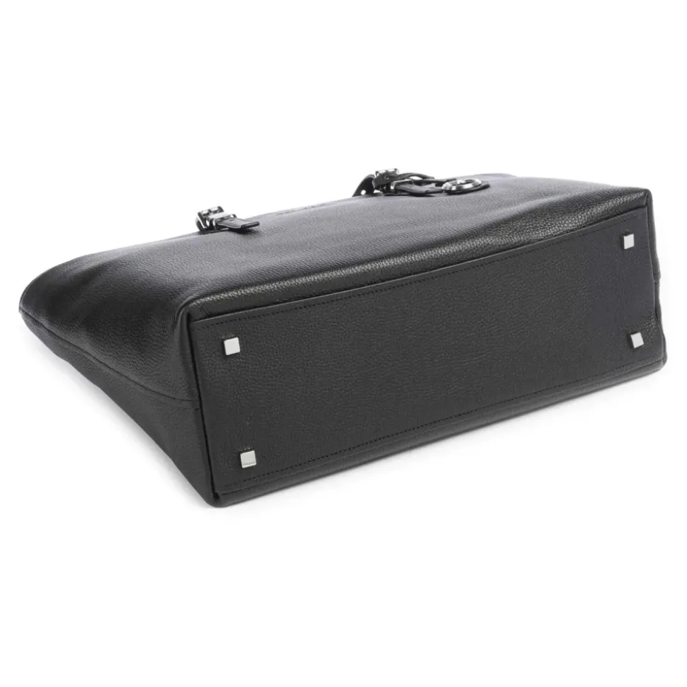 Quinn Große Handtasche aus genarbtem Leder