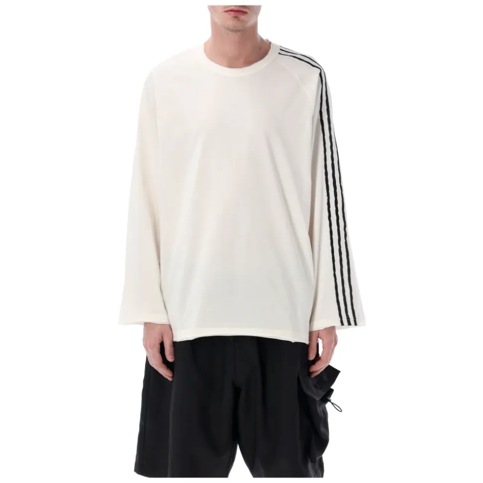 Raw Edge 3-Stripes Long Sleeve Tee