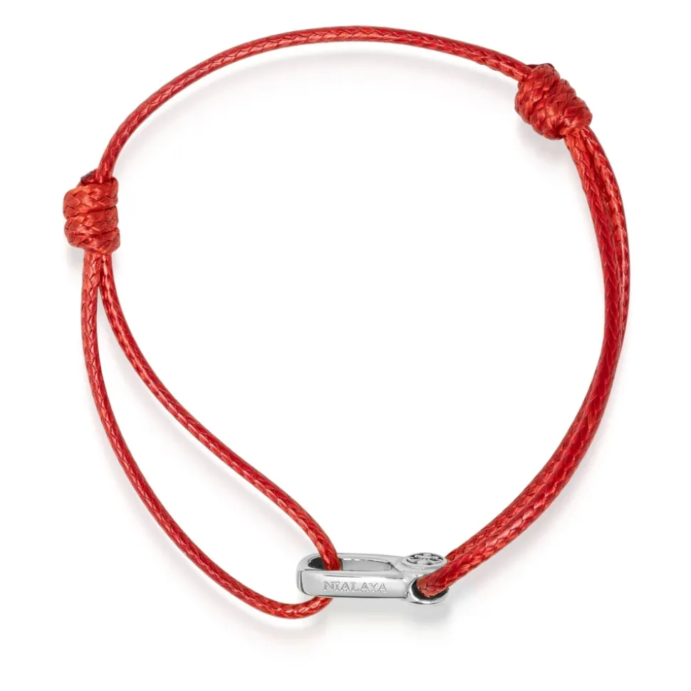 Red String Bracelet with Silver Hook