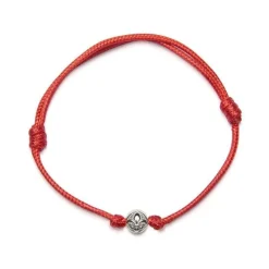 Red String Bracelet with Silver