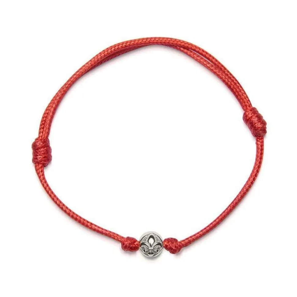 Red String Bracelet with Silver