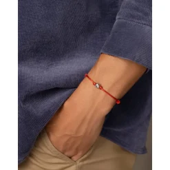 Red String Bracelet with Silver